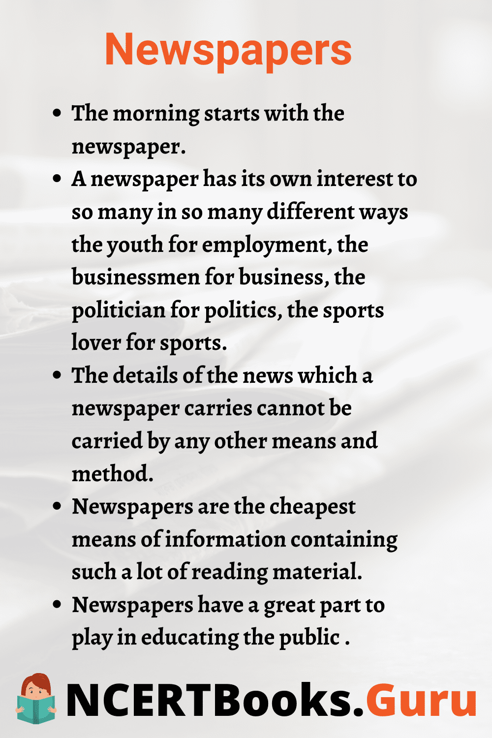 definition of newspaper essay