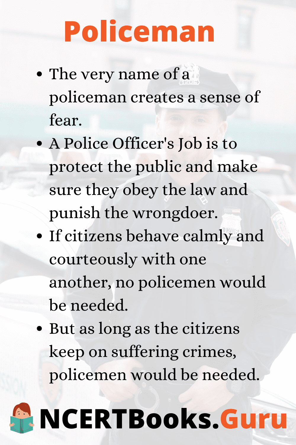i want to be a policeman essay for class 3