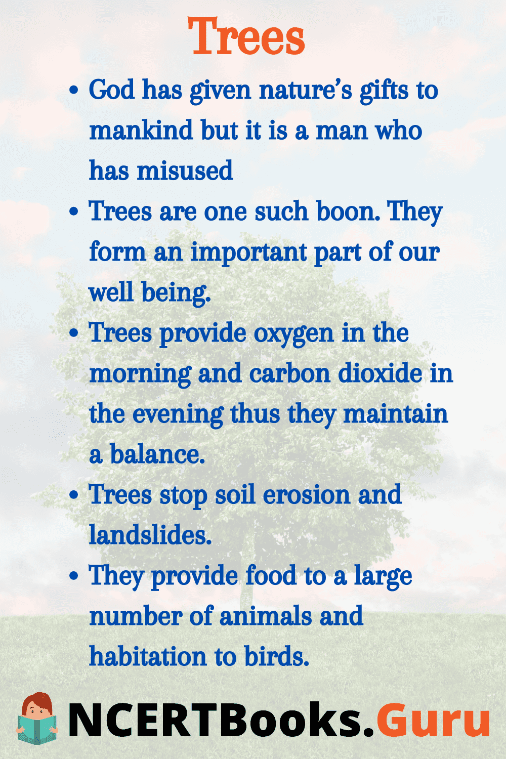 essay on tree for class 5