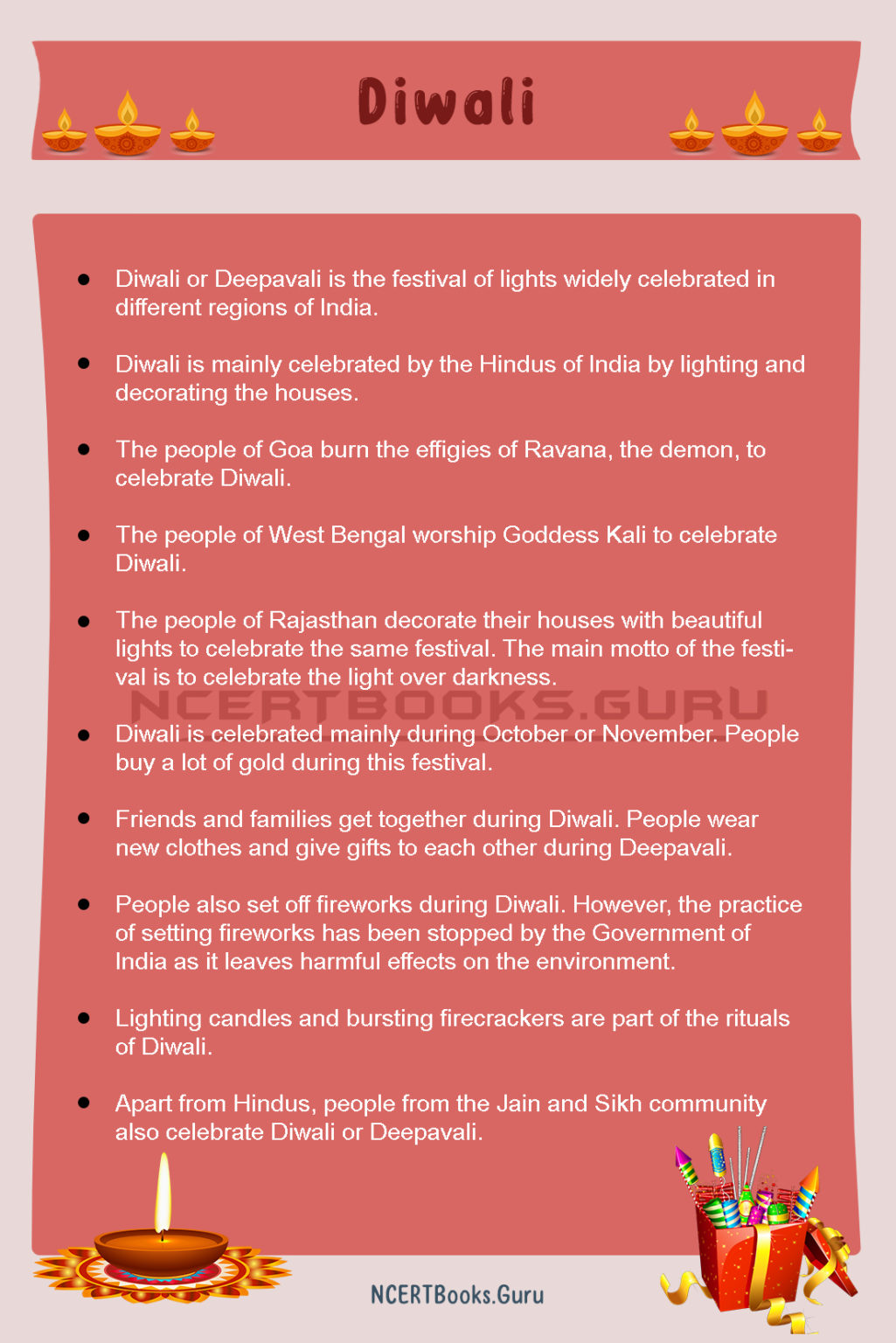 diwali celebration essay 10 lines