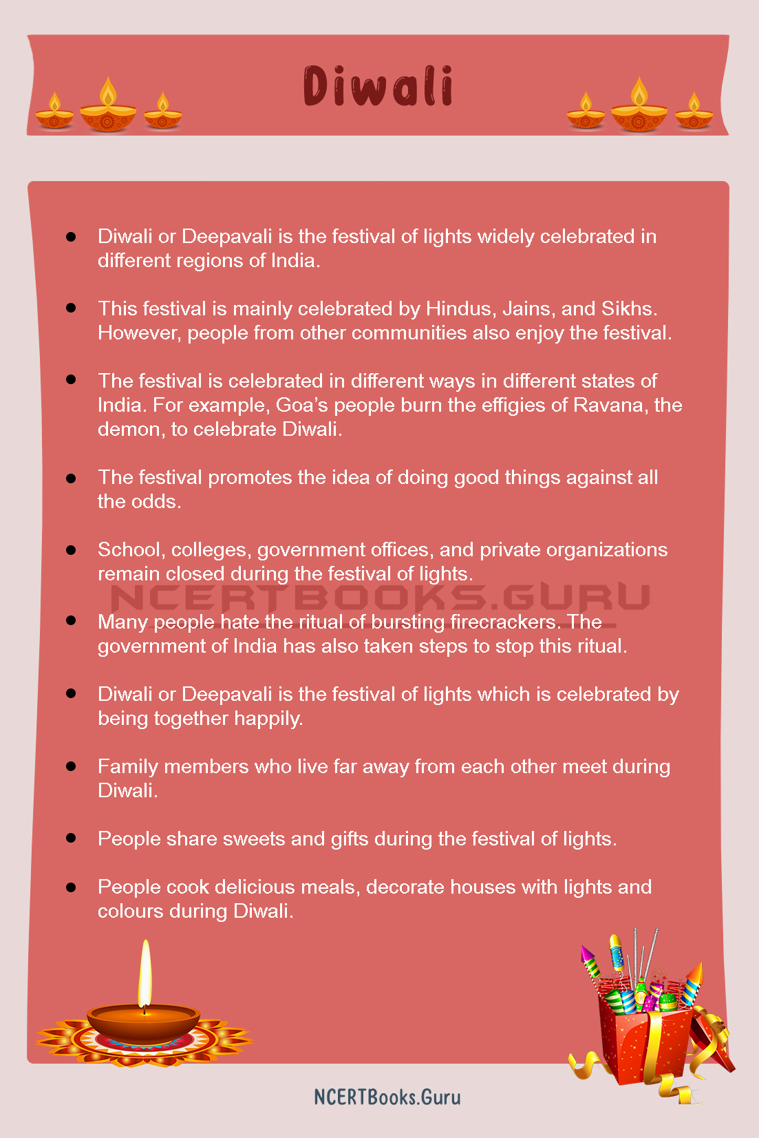 essay on diwali 10 lines for class 1