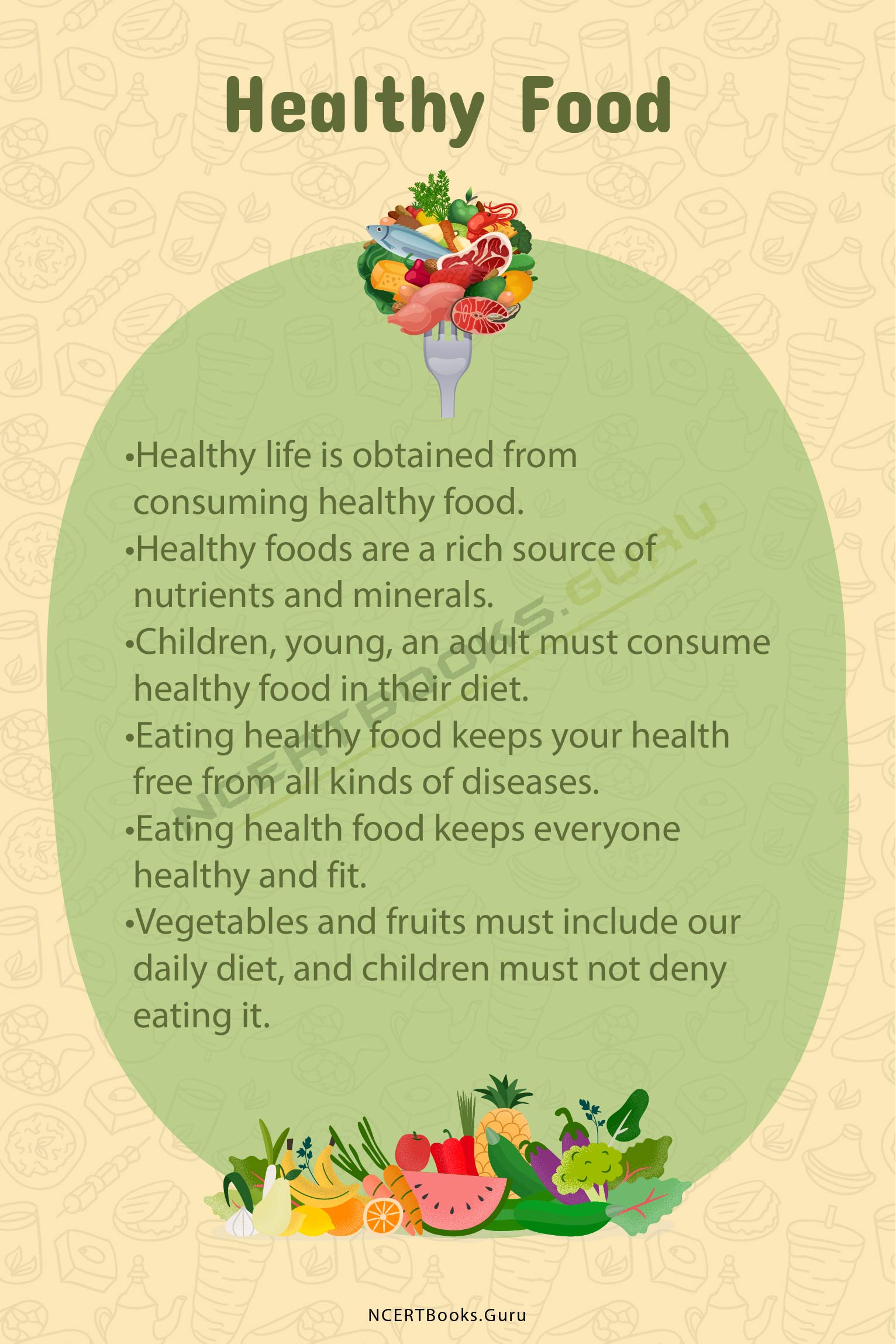 write essay on healthy food in hindi