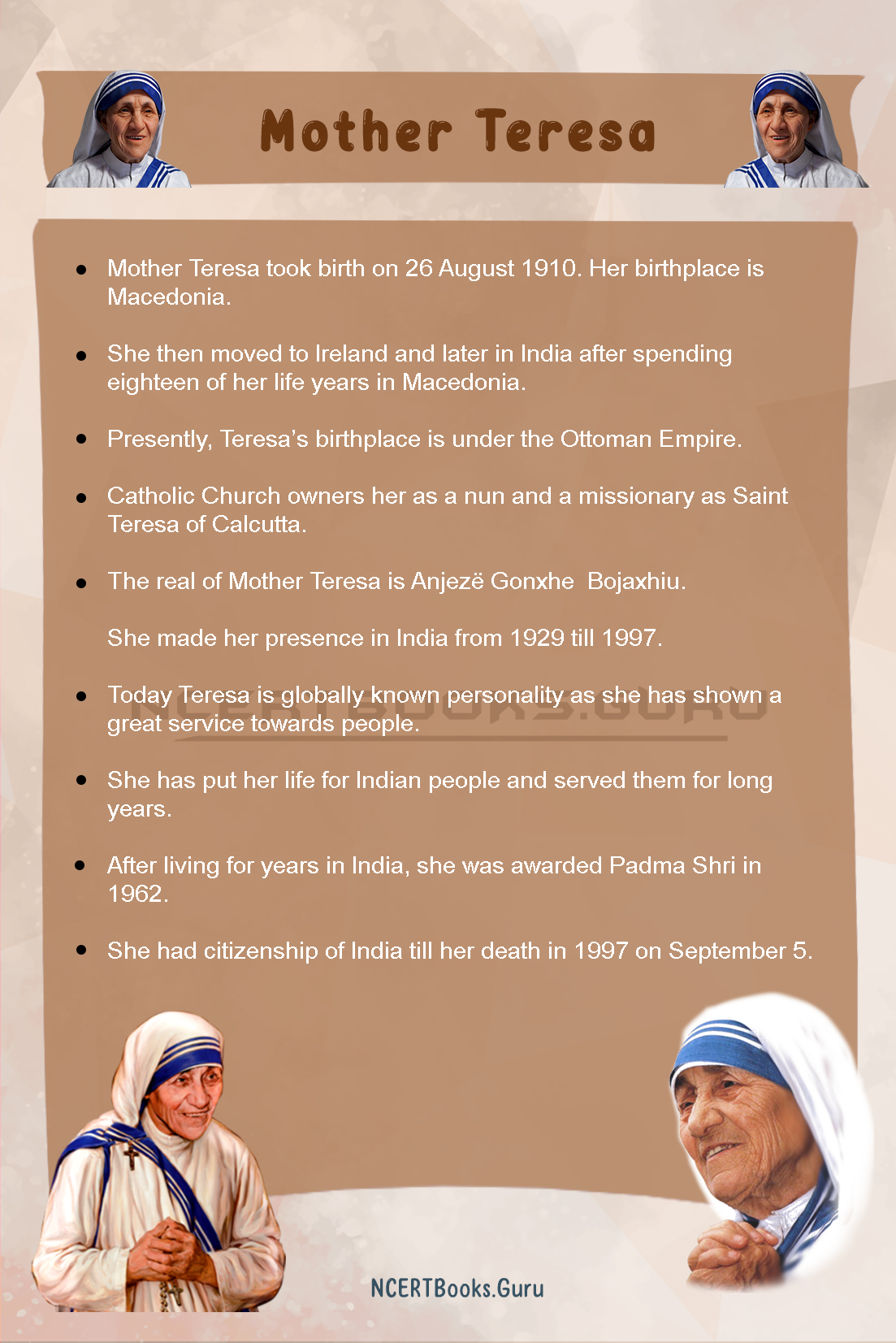 mother teresa biography in english essay