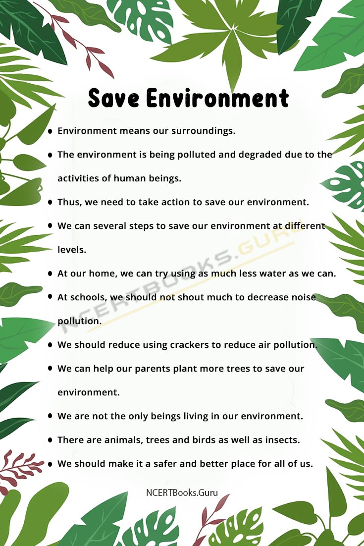 our environment essay class 4