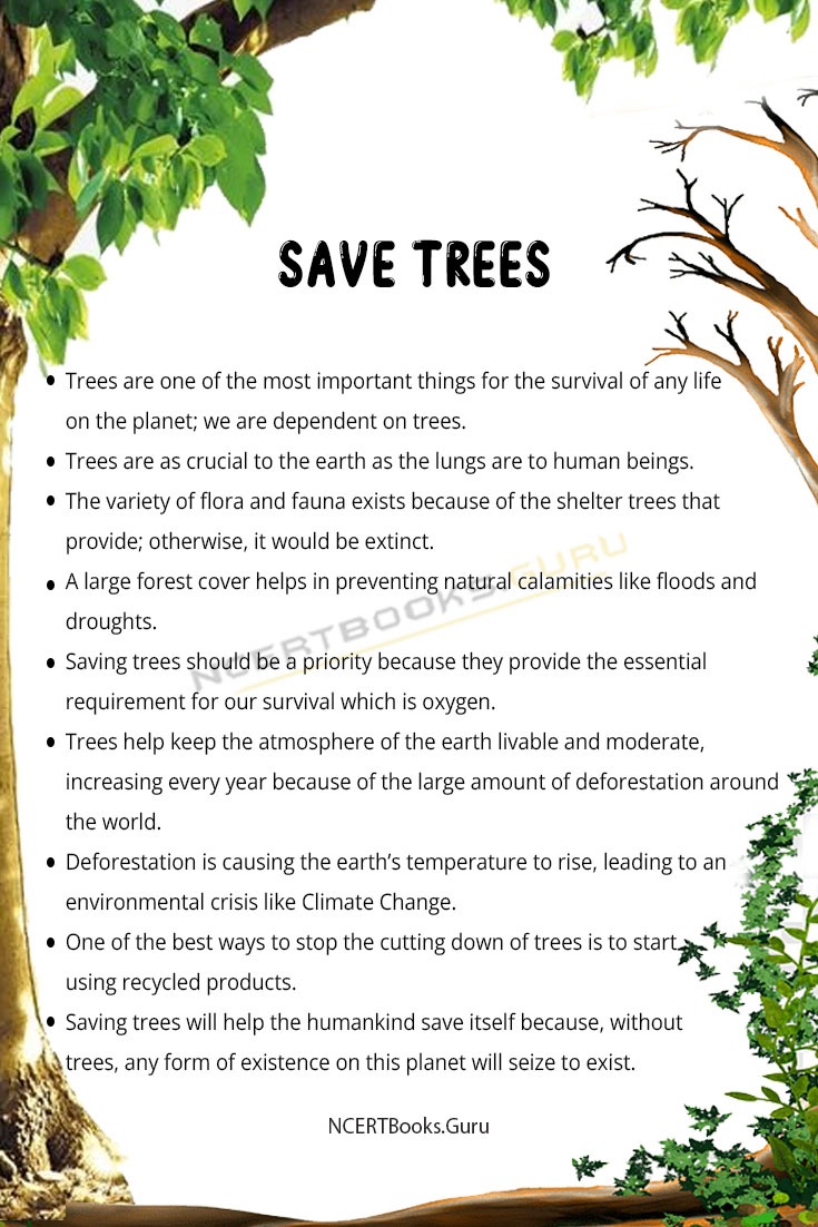 how do you write a speech on save trees