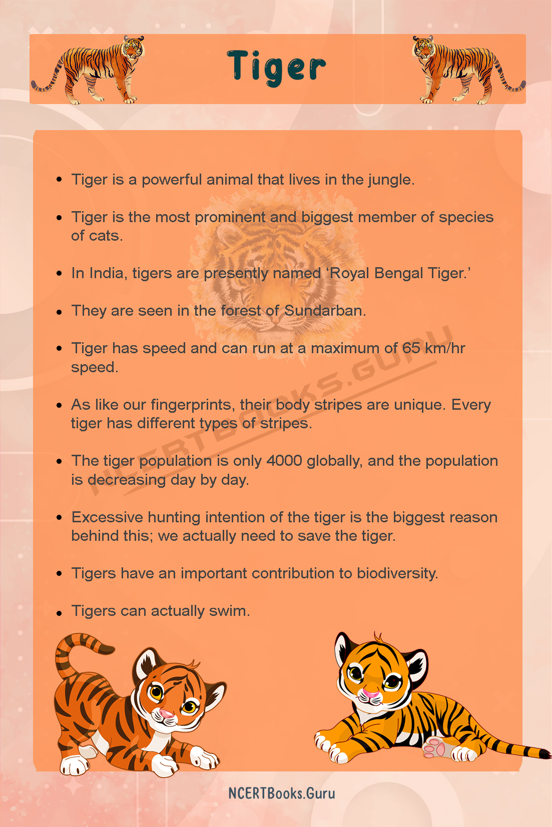 tiger essay in english 10 lines for class 7