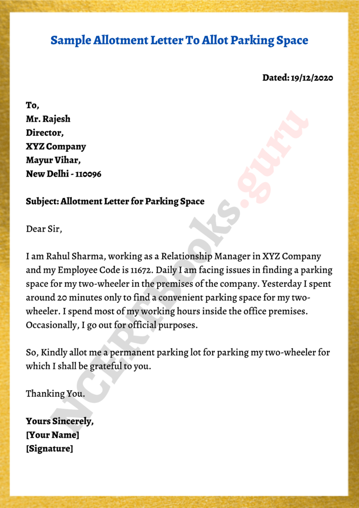 Allotment Letter For Parking Space Allotment Example 724x1024 