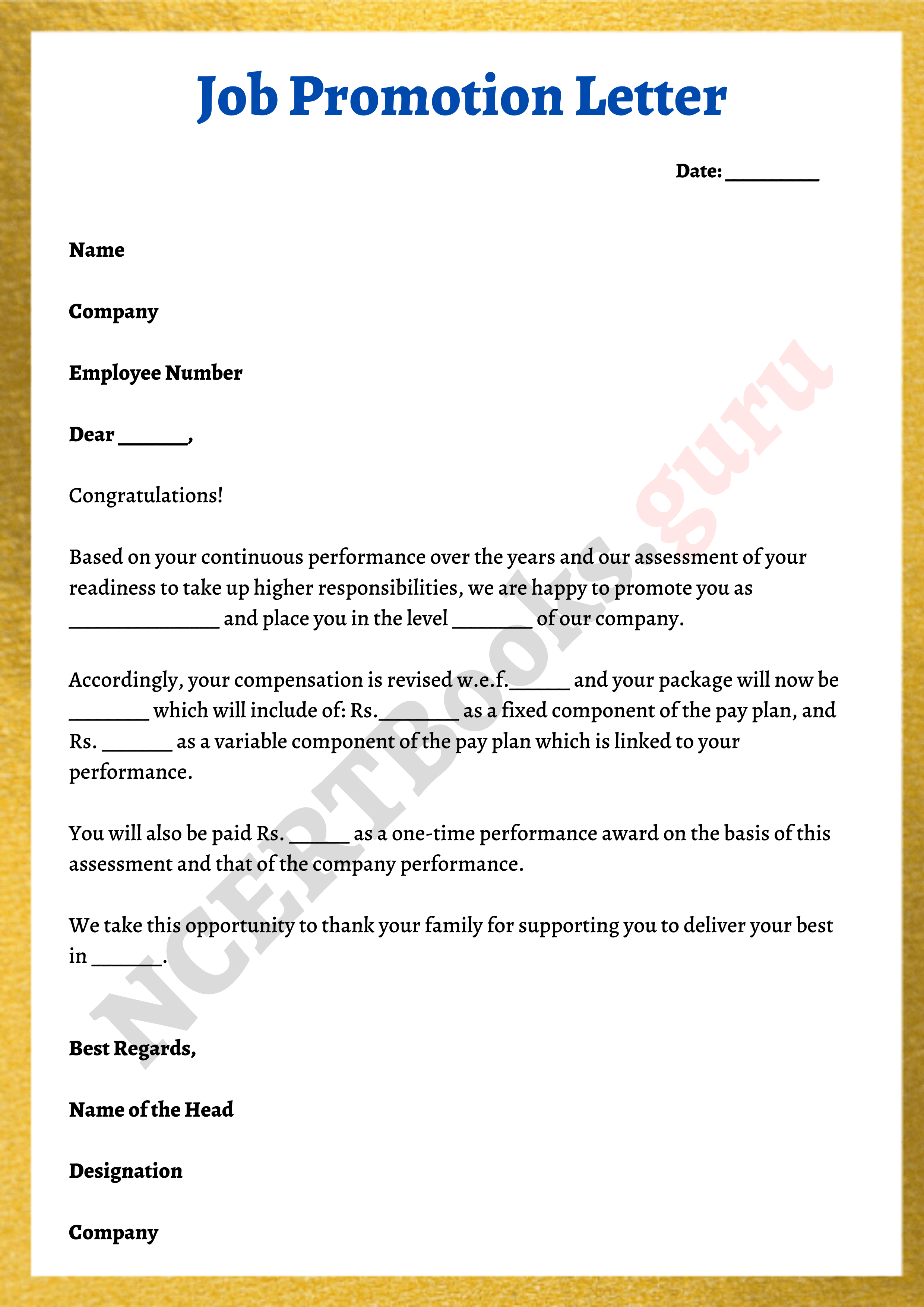 cover letter for a promotion within the same company