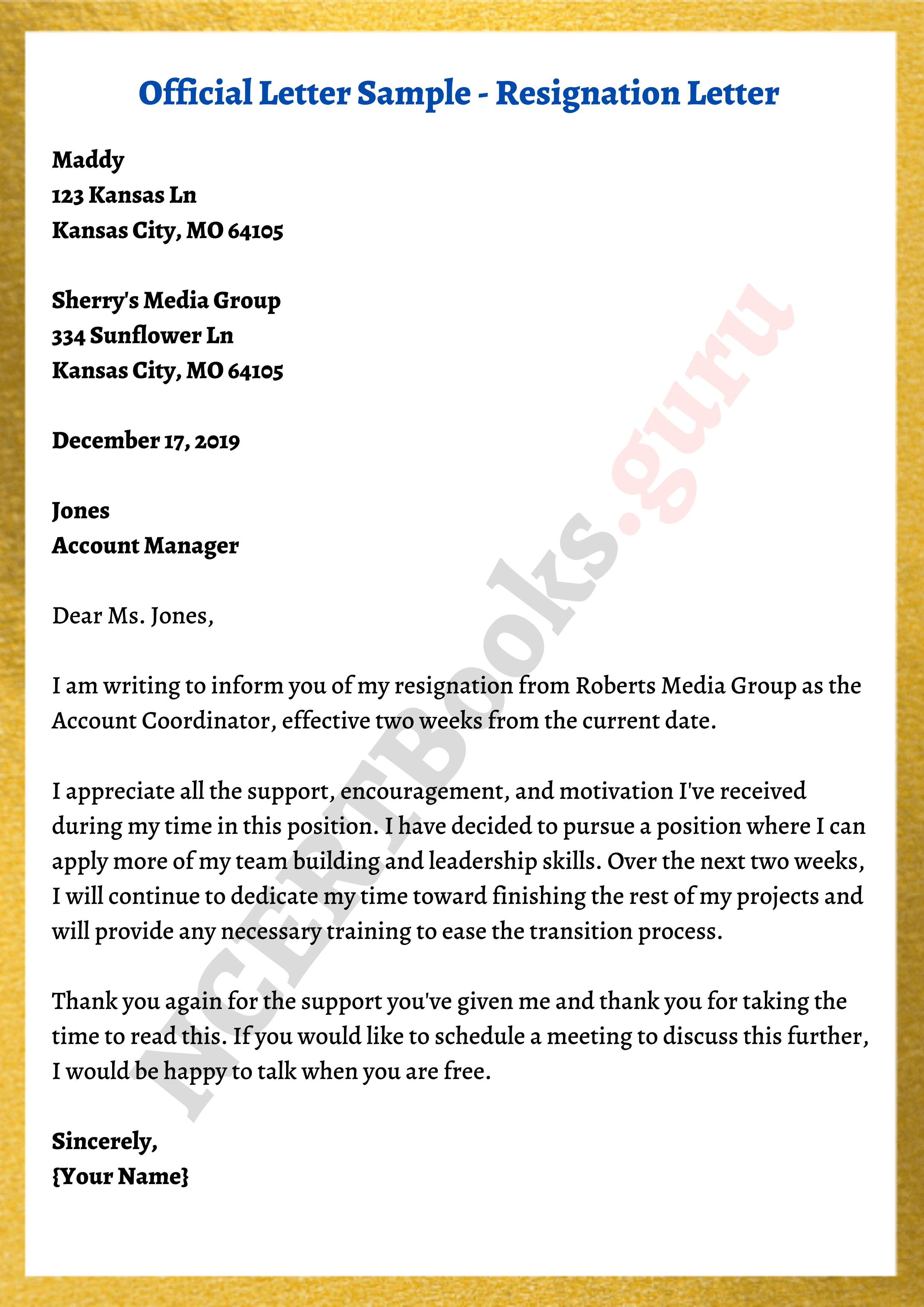 Official Letter Format and Samples | How to Write a Formal Official Letter?