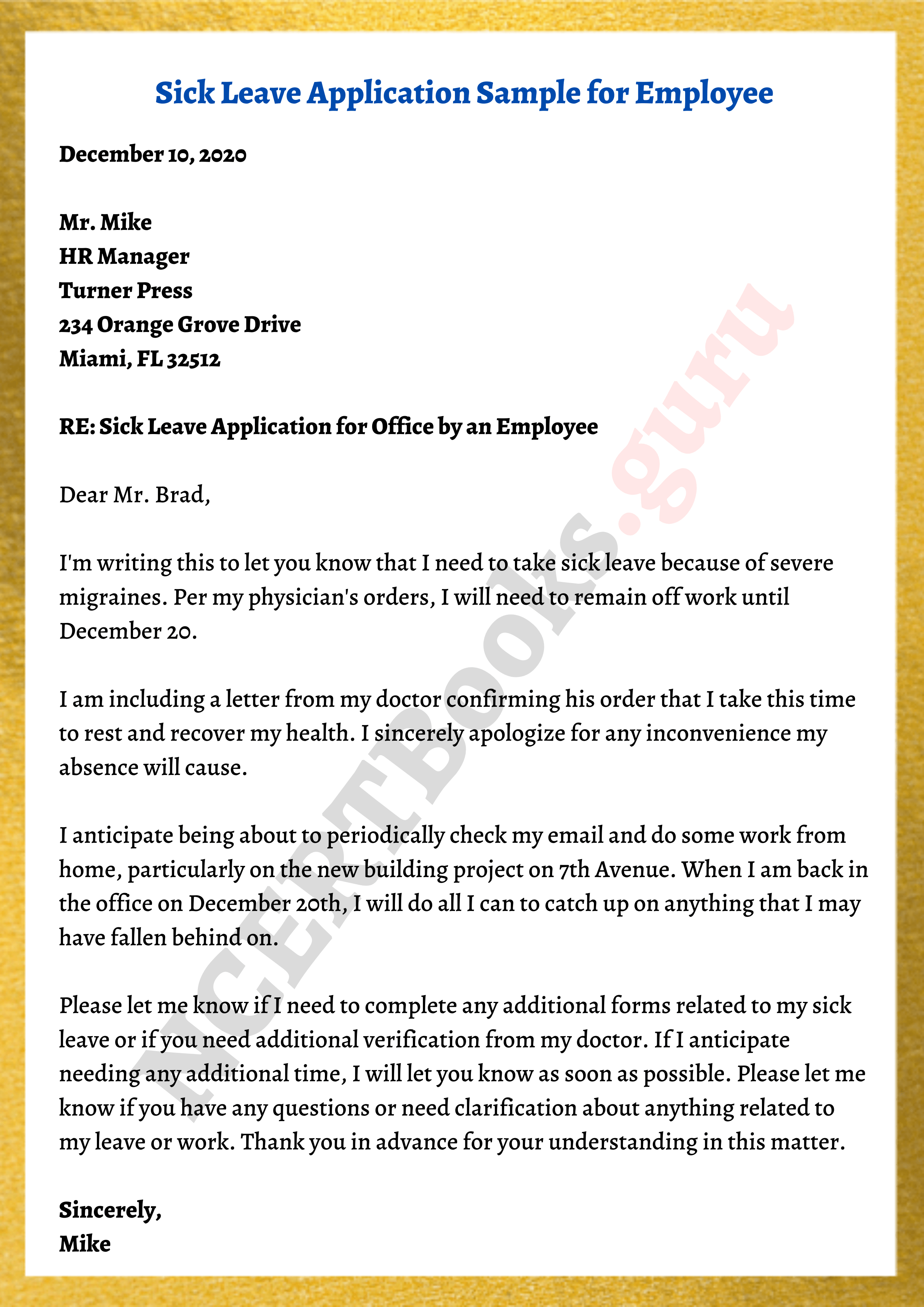 leave application letter for office for father illness