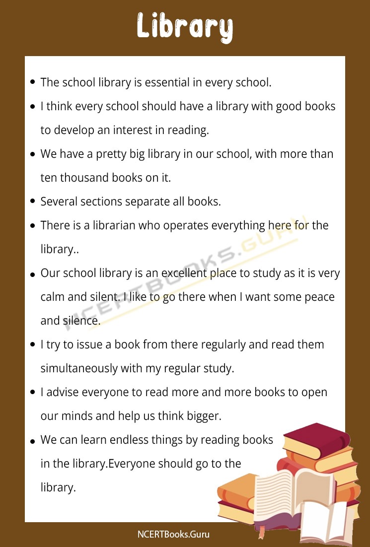 essay on library for class 4th