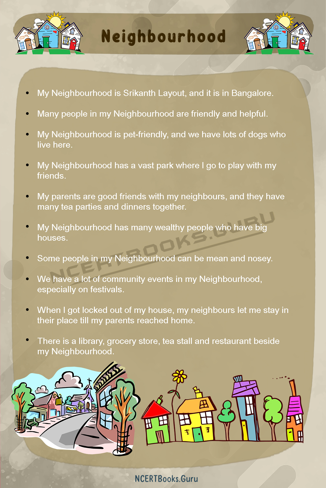 essay about neighborhood in english