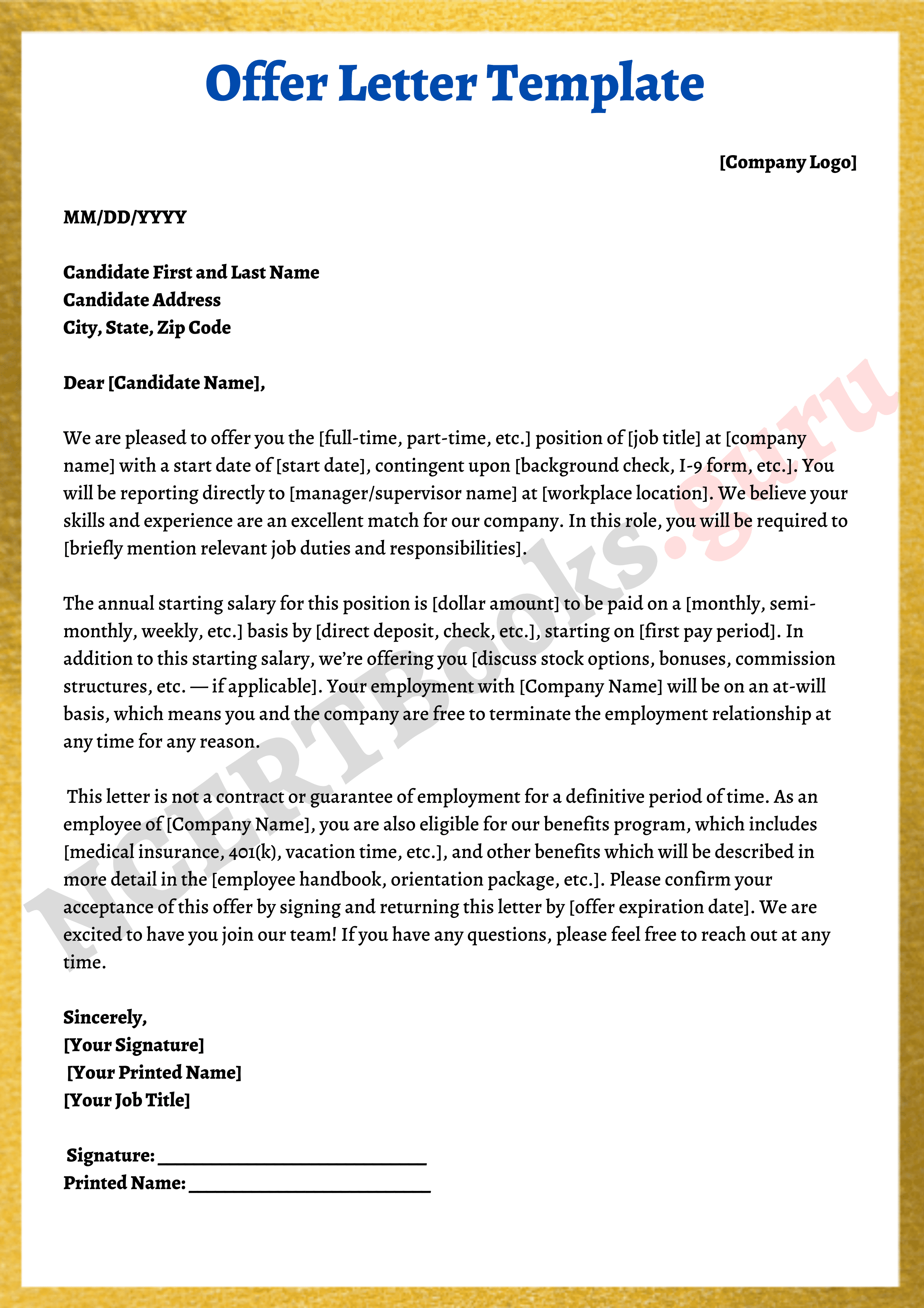 Free Offer Letter Format, Samples Tips on How to Write an Offer Letter?