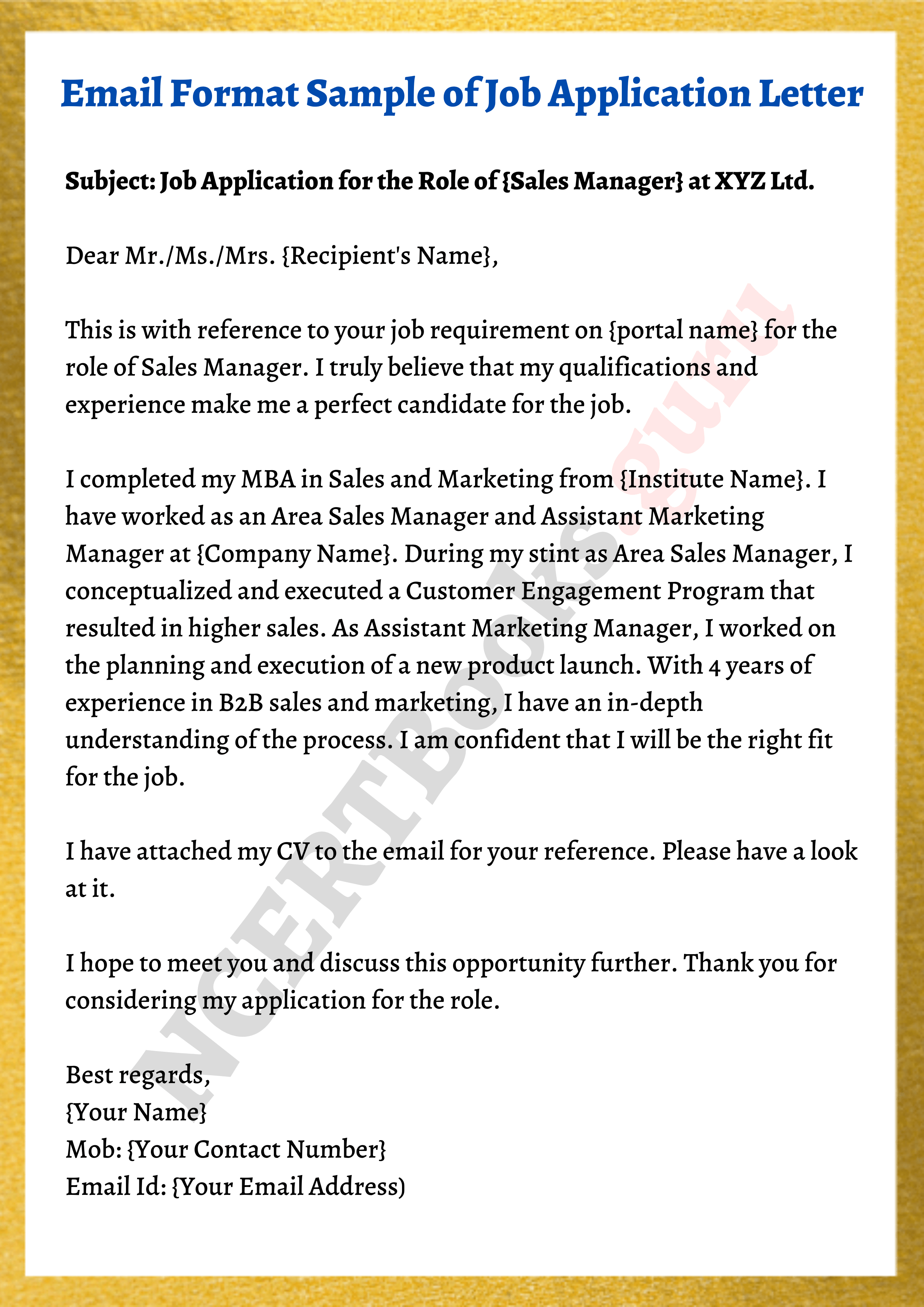 application letter in english