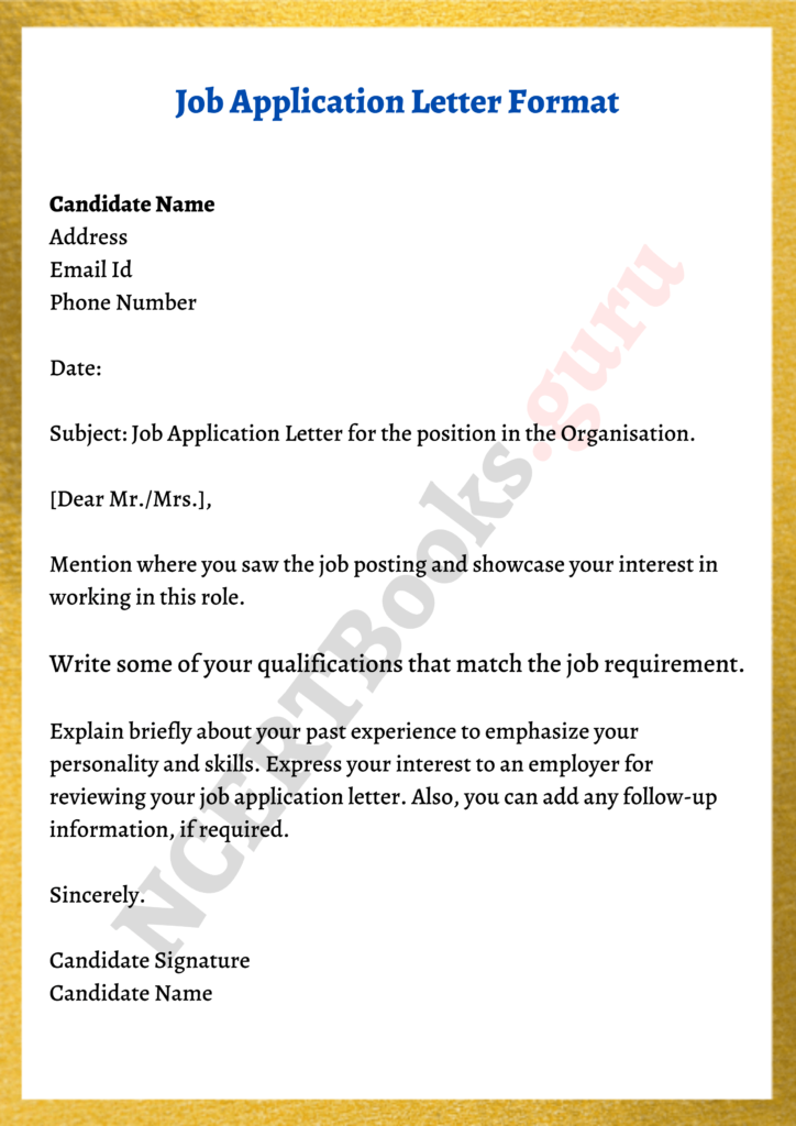 application letter for a job examples