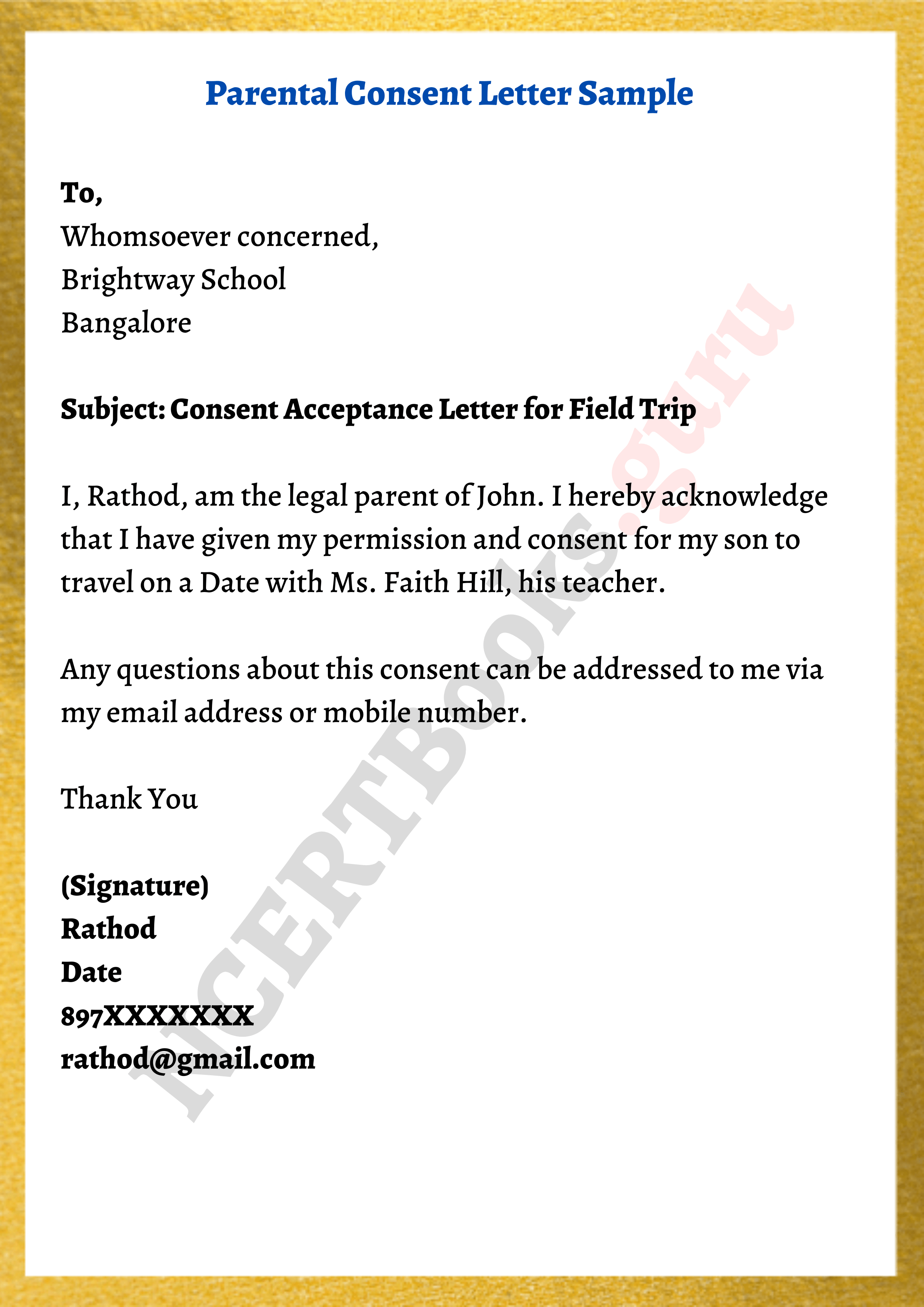 Consent Letter Format Samples Guidelines To Write A Letter Of Consent